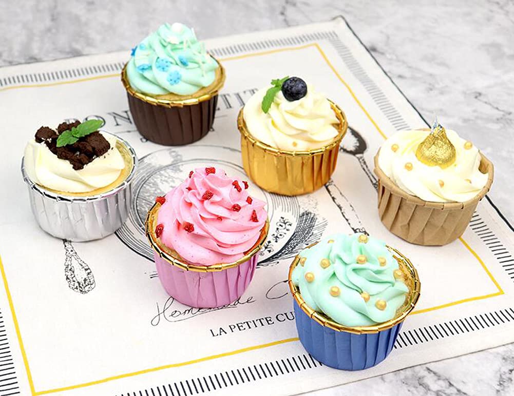 TRKETK 60 Pezzi Pirottini Muffin Carta 8.5 cm Avvolgi Muffin Cupcake Confezione Tagliati al Laser Pirottini per Cupcake in Pizzo Per Decorazioni per Natale Matrimoni Feste Compleanno