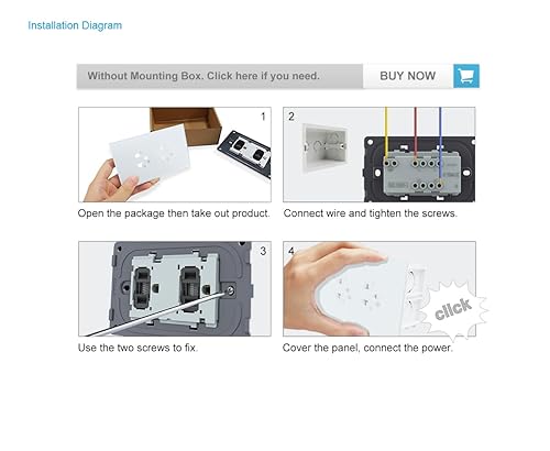 Miniatura 5 de LIVOLO Receptáculo dúplex negro enchufe de pared eléctrico decorativo estándar con panel de vidrio templado certificado AUEE.UU. estándar CE,