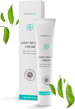 MediLisk Joint Relief Cream - Fast-Absorbing, Non-Greasy Natural Cream for Joints, Hypoallergenic, Non-Steroidal, 0.7 Ounce (Pack of 1)