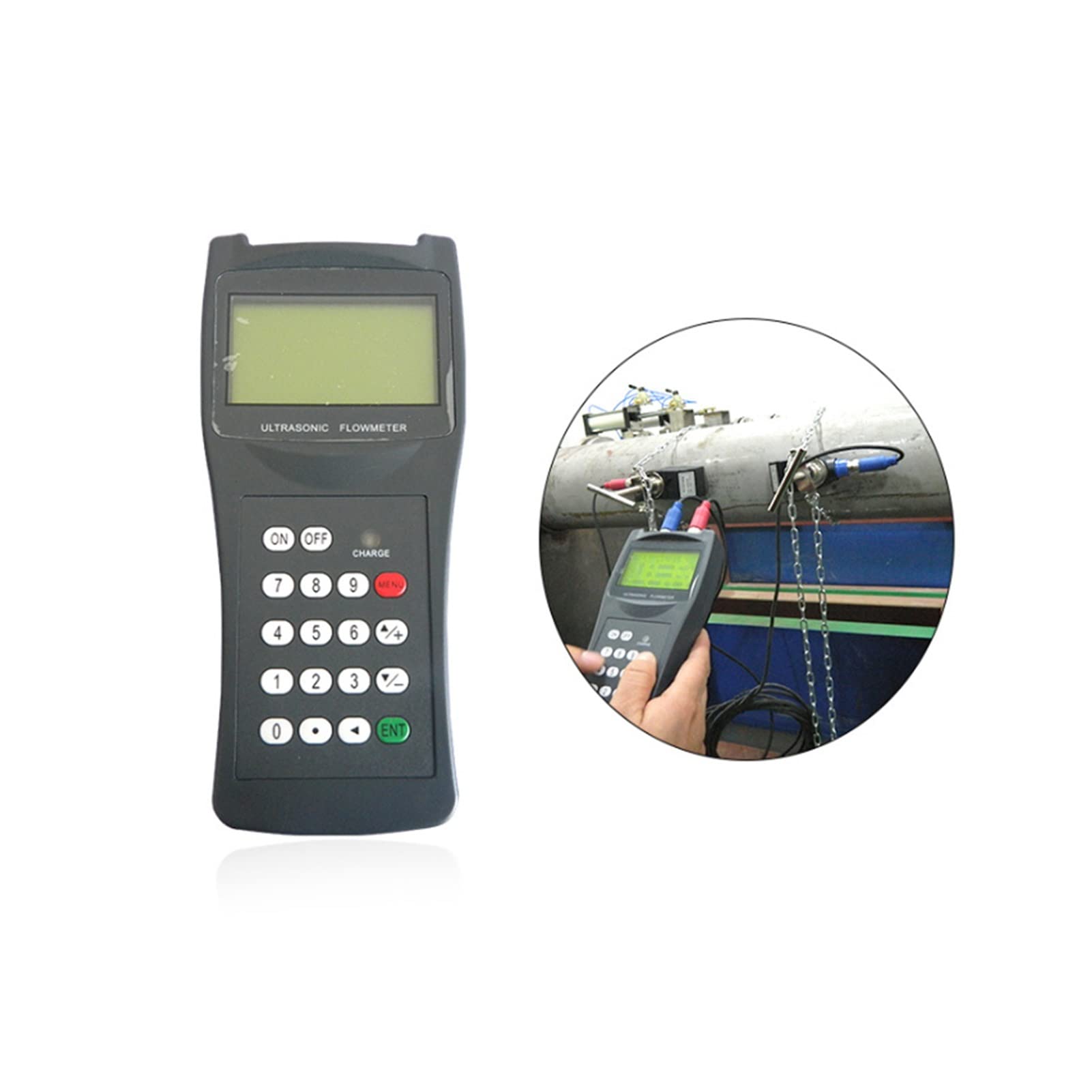 Caudalimetro TDS-100H Metro del flusso d'acqua con sensore M2 (DN50 ~ DN70 0mm, 0-160) Transducer Handheld Digital Liquid Ultrasonic Flow Meter