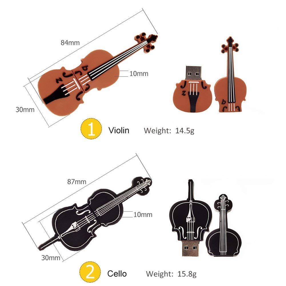 5 Pezzi 32GB USB Pen Drive Penna Usb Porta Chiavette Usb Chiave Usb Carino USB Strumento musicale Regali per i bambini Supporta PC Tablet portatile(5 * 32GB,Strumento musicale)