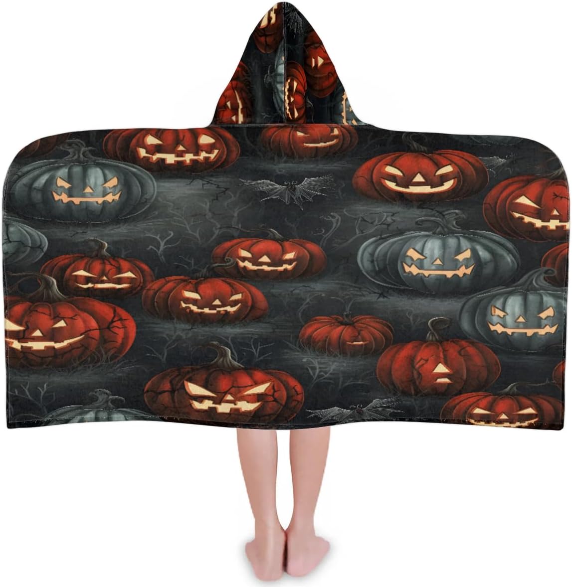 Evil Pumpkins Kids Bath Towel Beach Towel with Hood Pool Cover Up for Girls Boys Soft Absorbent Hooded Bath Towel Toddler Towels for Beach, Pool