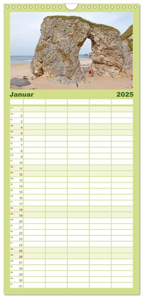 Familienplaner 2025 - Traumhaftes Irland mit 5 Spalten (Wandkalender, 21 cm x 45 cm), CALVENDO: Dublin, Belfast, atemberaubende Landschaften und ... der Grünen Insel Irland. (CALVENDO Orte)
