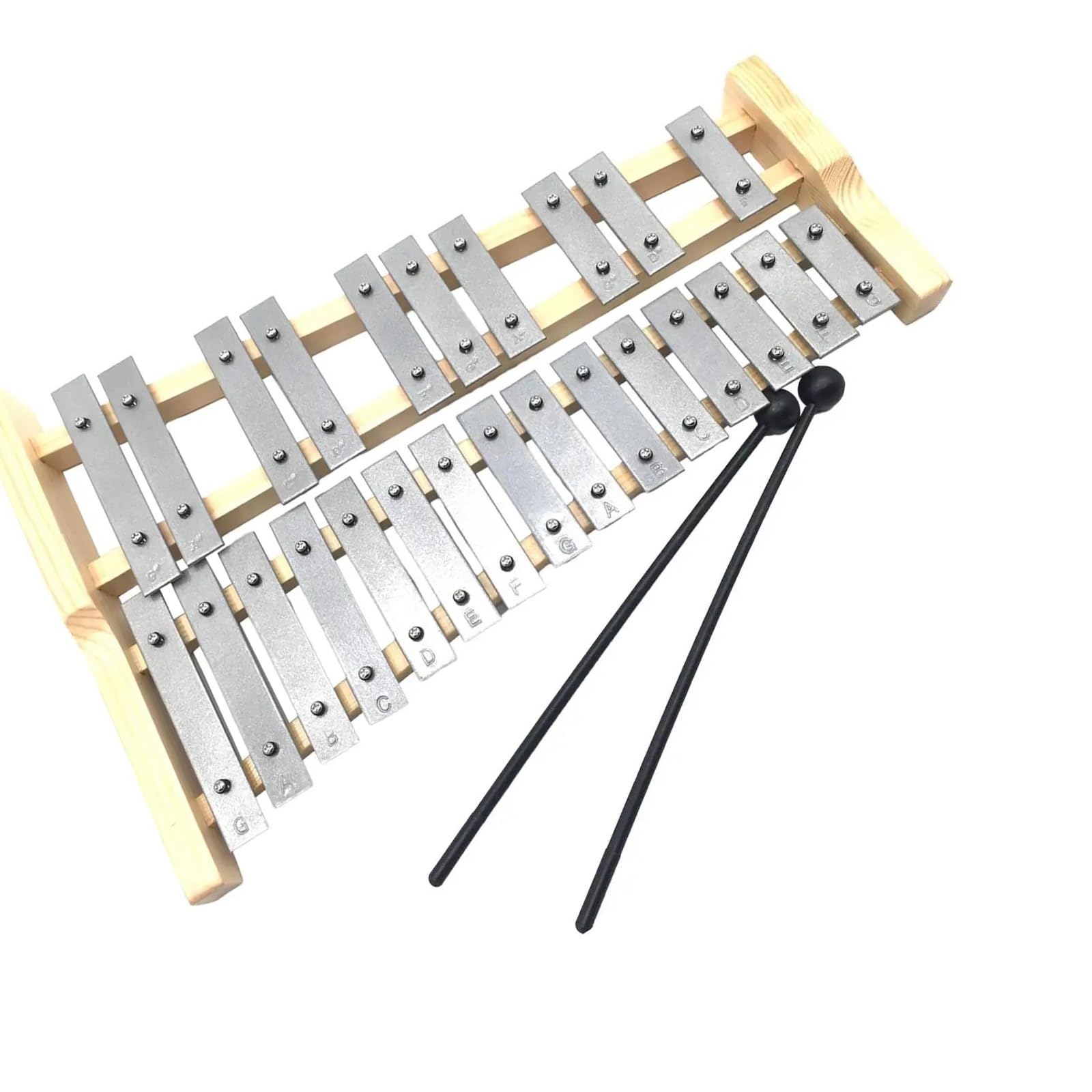 xilófono kit Xilófono De Aluminio Con Marco De Madera Portátil Profesional Compacto Regalos Para Principiantes Glockenspiel De 25 Notas