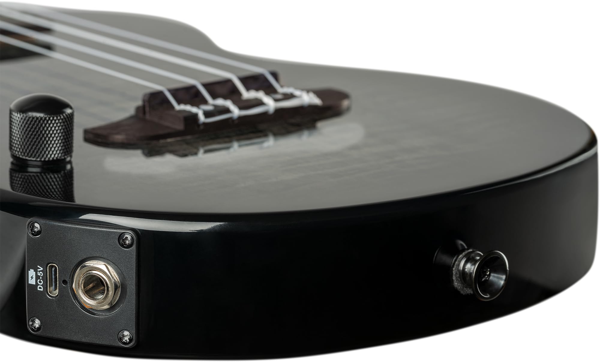 Ortega Guitars Ukulélé Ténor Gaucher – Électro-Acoustique, Corps Plein – Neo Series – Housse Incluse – Érable Flammé/Okoumé, Noir/Gris (NEO-U-TGB-L)