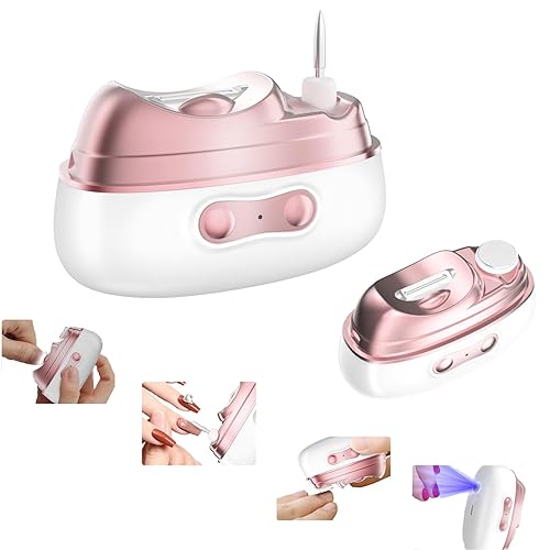Miniatura 10 de Cortaúñas eléctrico automático 4 en 1 con almacenamiento integrado, luz LED, 2 velocidades, recortadora de uñas para bebés/personas mayores, regalo