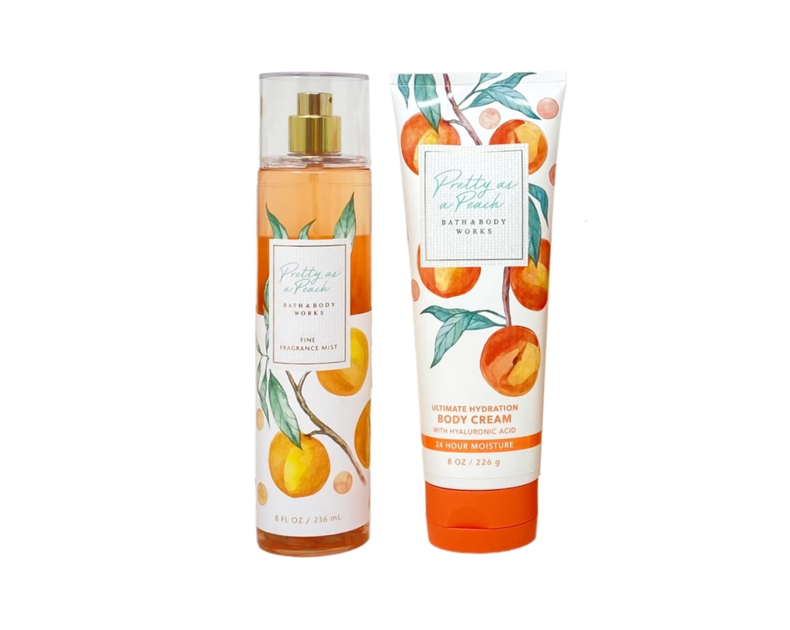 Bath & Body Works - Pretty as a Peach - 2 pc Bundle - Fine Fragrance Mist and 24-Hour Moisture Ultra Shea Body Lotion