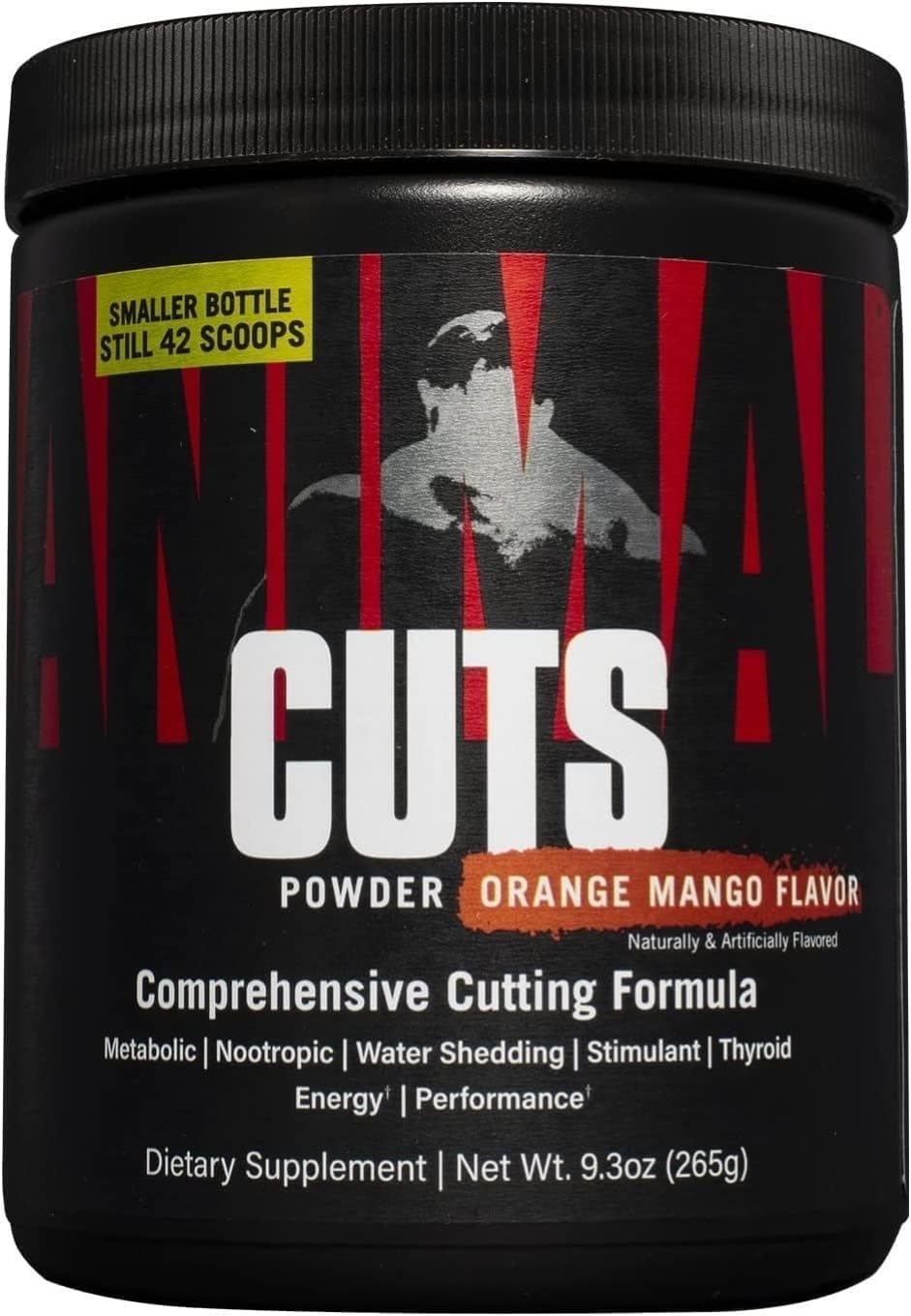 ANIMAL Cuts Powder Orange Mango – All-in-One Formula with Over 4,000 mg of Active Ingredients per Serving, incl. Caffeine – Thermogenic Supplement to aid Weight Loss – 42 Servings