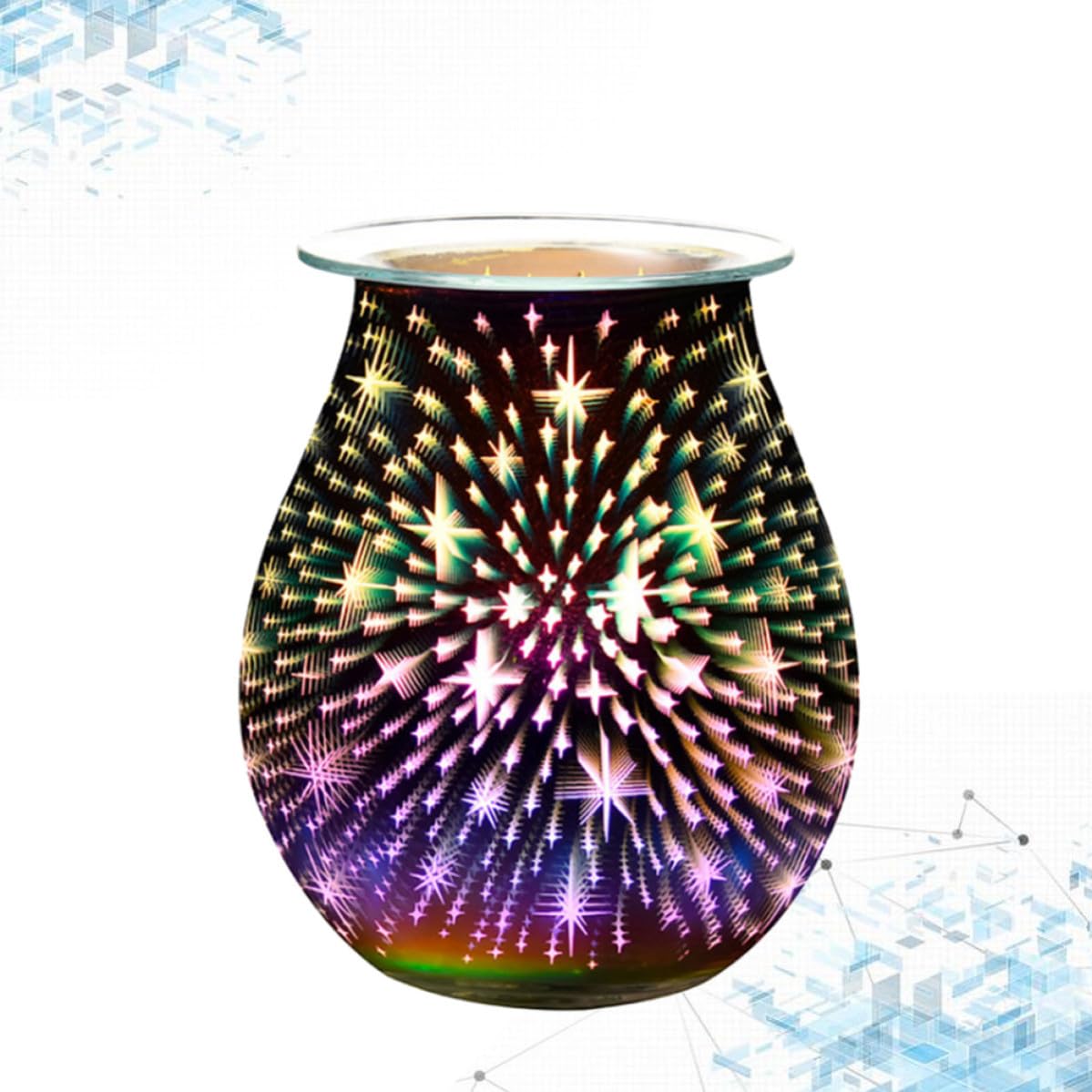 Diffusore di Aromi 3D in Vetro con Luce a Sette Colori Lampada Profumata Elettrica per Casa e Dorm con Design Elegante e Facile da Pulire