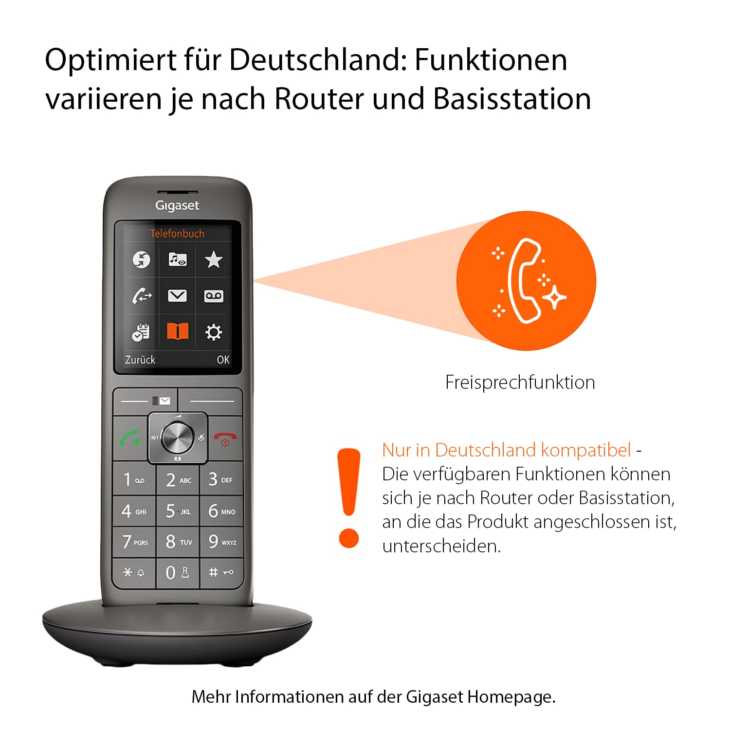 Gigaset CL660 - Schnurloses DECT-Telefon ohne Anrufbeantworter mit großem TFT-Farbdisplay - moderne Benutzeroberfläche, schlankes Design Telefon, anthrazit-metallic [Deutsche Version]