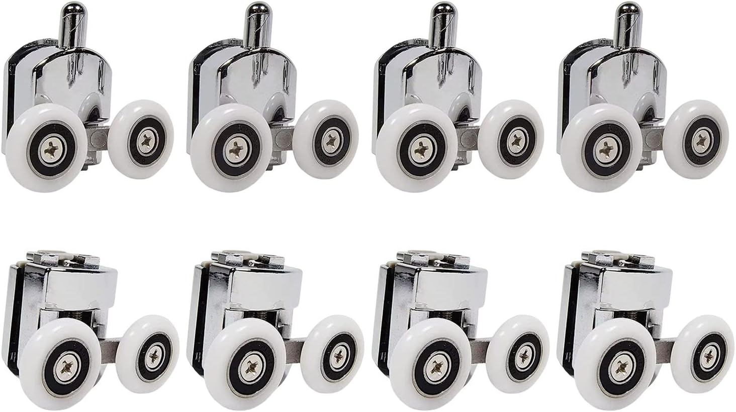 Twin Shower Door Rollers Runners Wheels Pulleys Wheel Diameter Top Bottom Bathroom Replacement Parts (25mm-8pcs)