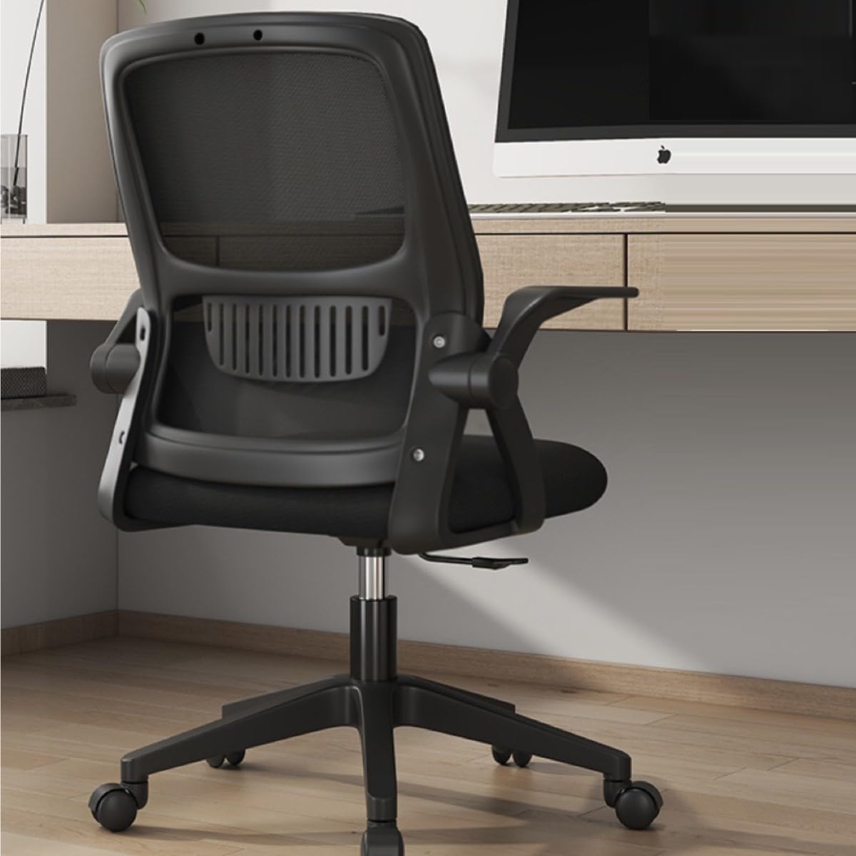 Peng General Ergonomic Office Chair, Desk Chair Breathable Mesh Office Chair, High Back Mesh Gaming Chair with Flip-up Armrests, Office Chair Ergonomic Desk Chair (A-Black)