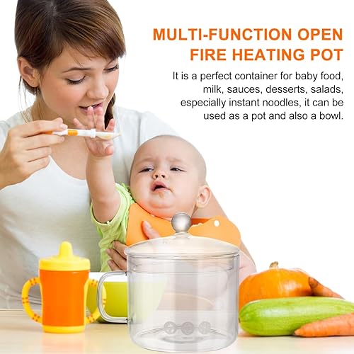 Miniatura 6 de Olla de vidrio transparente para estufa, popurrí, cacerola de vidrio resistente al calor con tapa, juego de utensilios de cocina transparente con