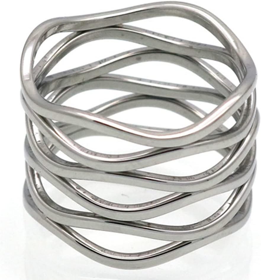 Jude Jewelers Stainless Steel Braide Wave Wrap Style Statement Promise Anniversary Ring