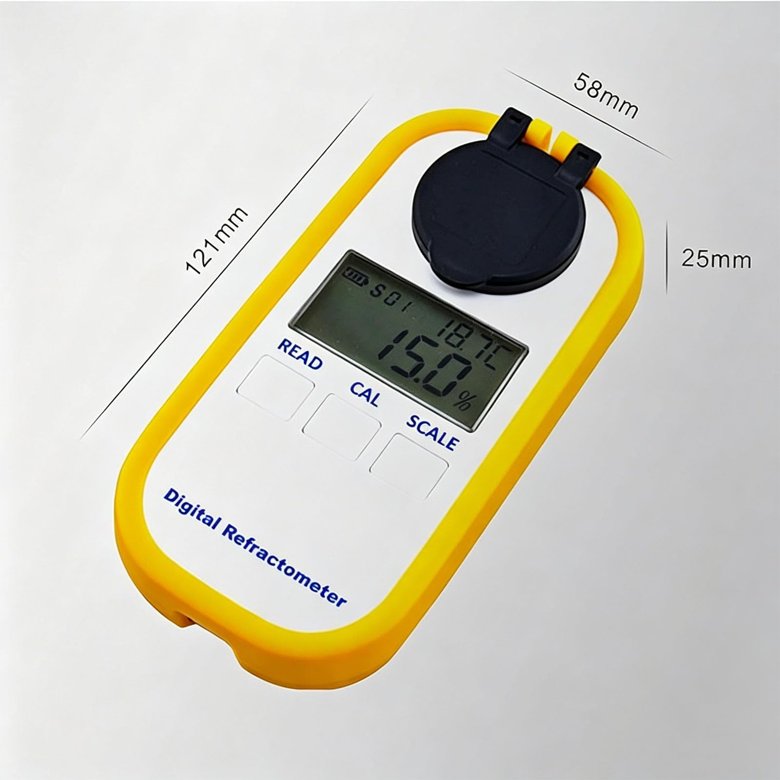 Medidor de concentración de calostro de vaca lechera, refractómetro digital LED, detección de alto rango, precisión de concentración de calostro ± 0,2%, para pruebas de suero animal