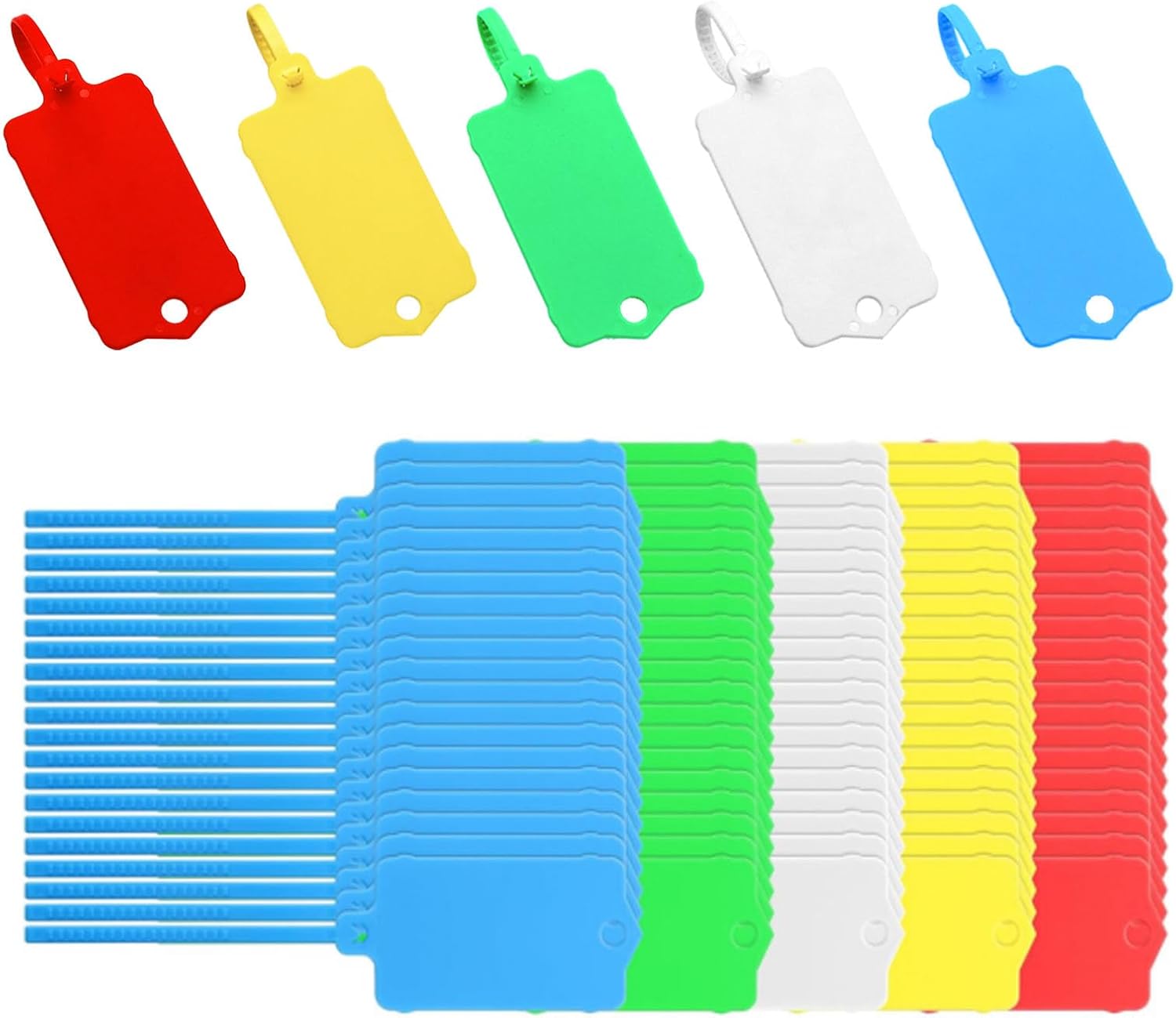 Amazon.com: 100-Pack Reusable Plastic Shipping Tags - 5.9" Blank ...