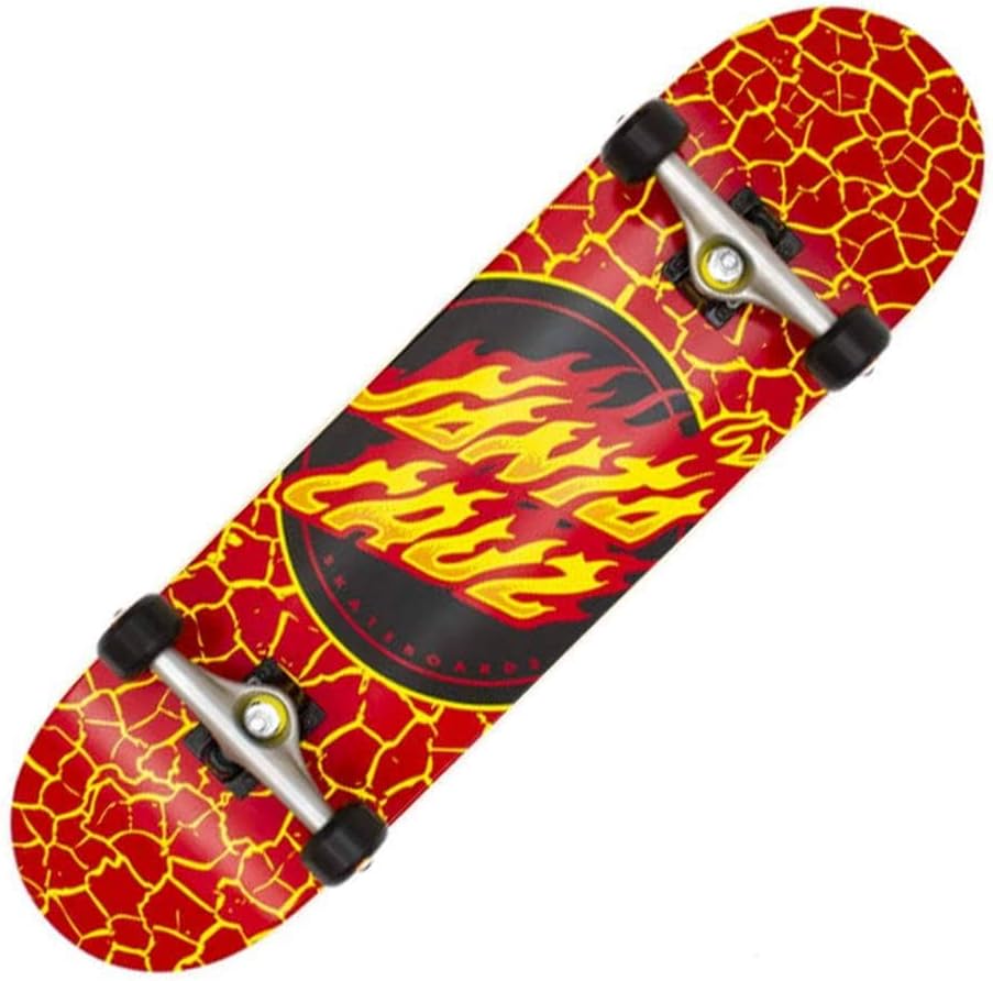Flame Dot Large Factory Complete Skateboard Red 8.25"