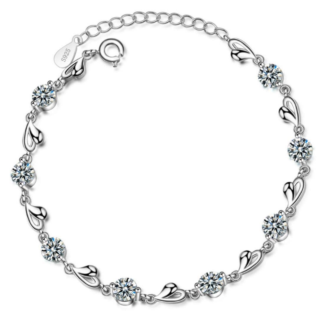 Aaishwarya 18k Rhodium Plated Mini Hearts Bracelet with Crystals For Women and Girls | Valentine gift | Gift for Women Bracelet Women | Statement Bracelets Women | Charm Bracelet | Bracelet (B0854C9KRC) Amazon Price History, Amazon Price Tracker