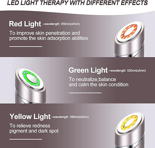 Miniatura 2 de MiSMON Máquinas faciales de alta frecuencia, 4 en 1 dispositivo facial de la fotontherapy de la luz de la microcorriente del Massager para la cara
