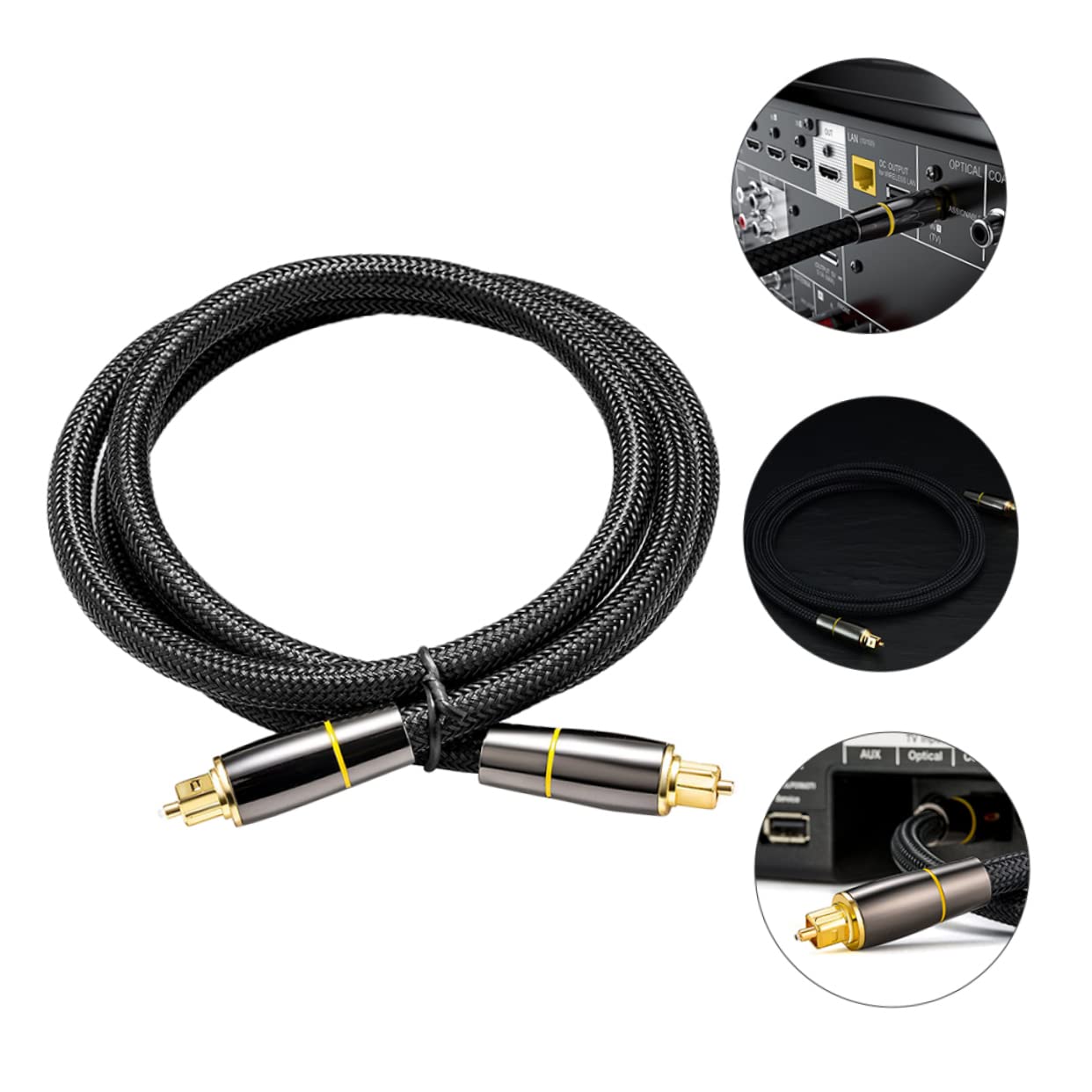Veemoon Cavo Audio Ottico Digitale Da 10 M Ideale Per Console Di Gioco Sound Bar Tv Cavo in Fibra Ottica Maschio-maschio Basso Robusto E Facile Da Trasportare