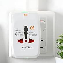 Universal Charger Adapter 240 AC Wall Charger 6 A Universal Travel Adapter All in One International Ports for USA EU UK AUS Supports 150+ Countries Smart Phone, Laptops, Cameras
