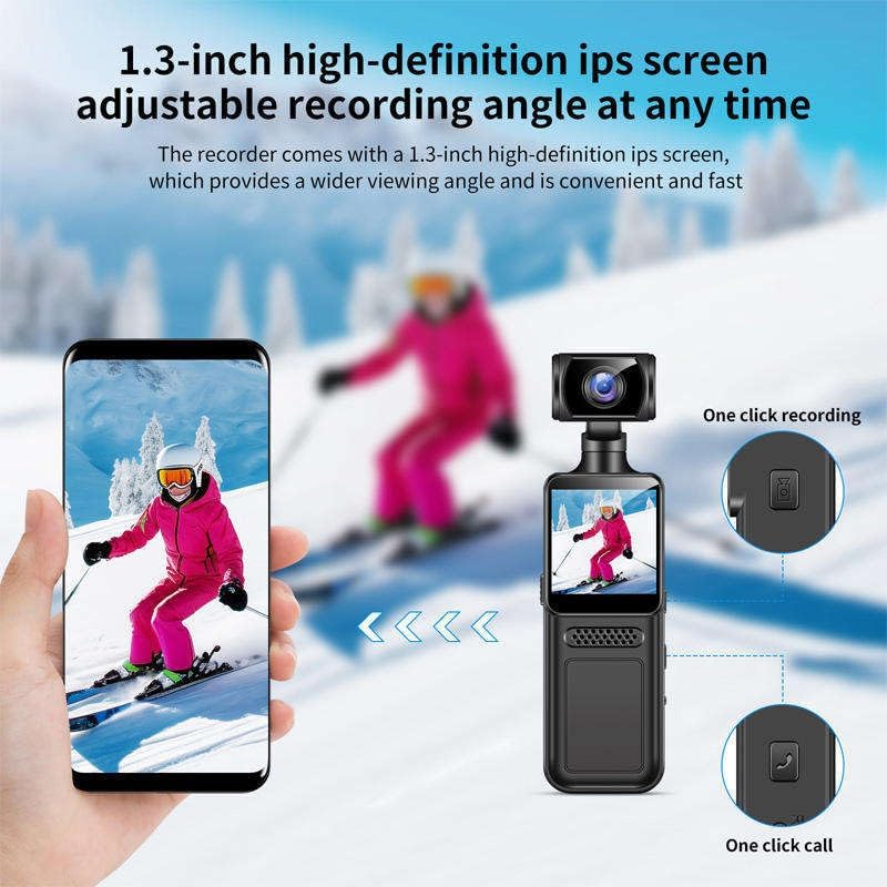 Image of QAWACHH Portable HD Body-Worn Camera for Outdoor Sports for Bike Action Adventures Cross-Border Travel Handheld for Clear Video (4G Sim Card Supported)