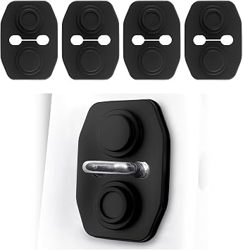 4 Pcs Car Door Lock Damper for VinFast VF6 2025 -, Silicone Door Striker Protector, Anti-Rust Waterproof Latch Guard, Noise Dampener and Dustproof Shield