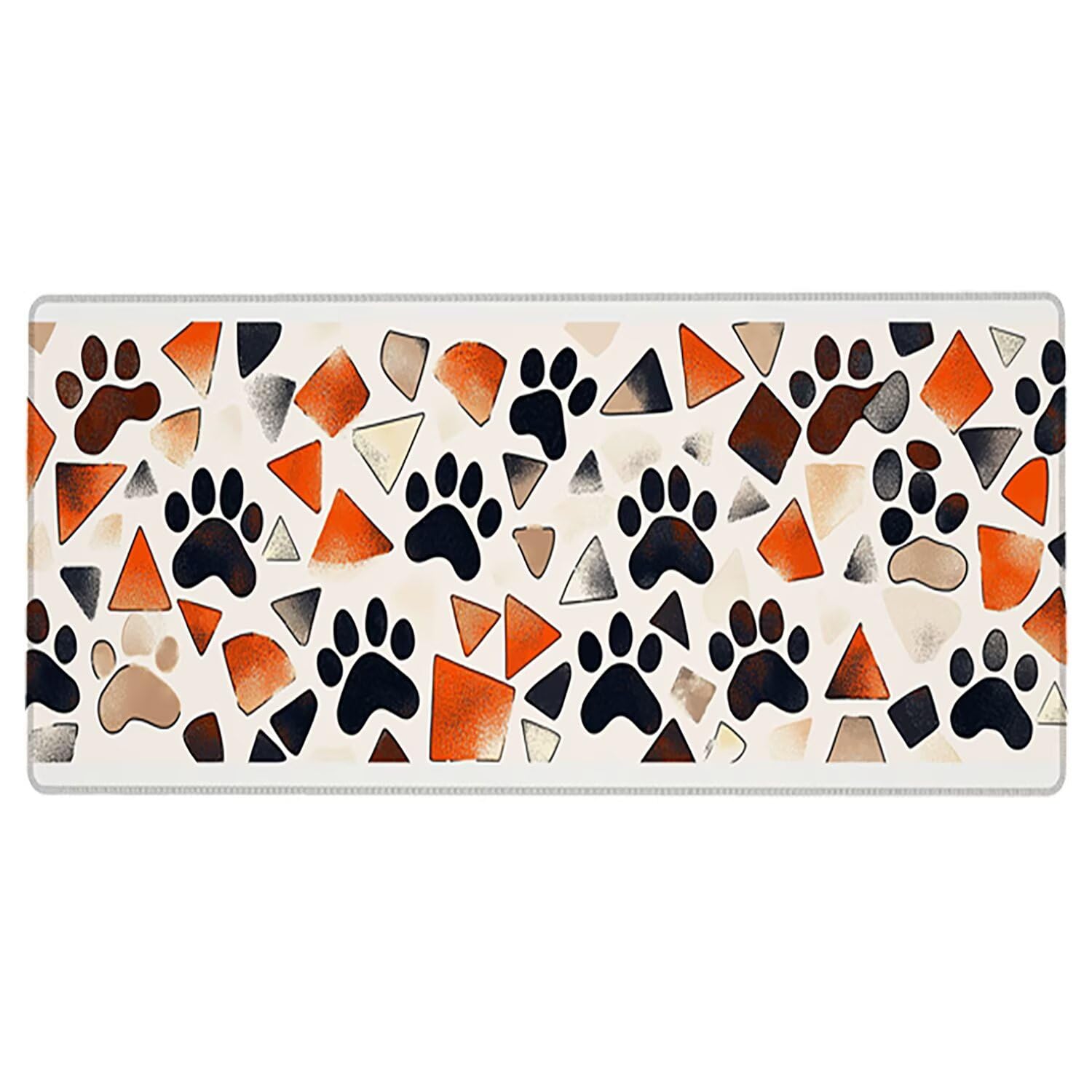 Prosta podkładka pod mysz XXL - 1400x600x3mm - biała duża mata na biurko z przeszytymi krawędziami i antypoślizgowa wodoodporna do komputera, laptopa poprawia precyzję i szybkość. -36428