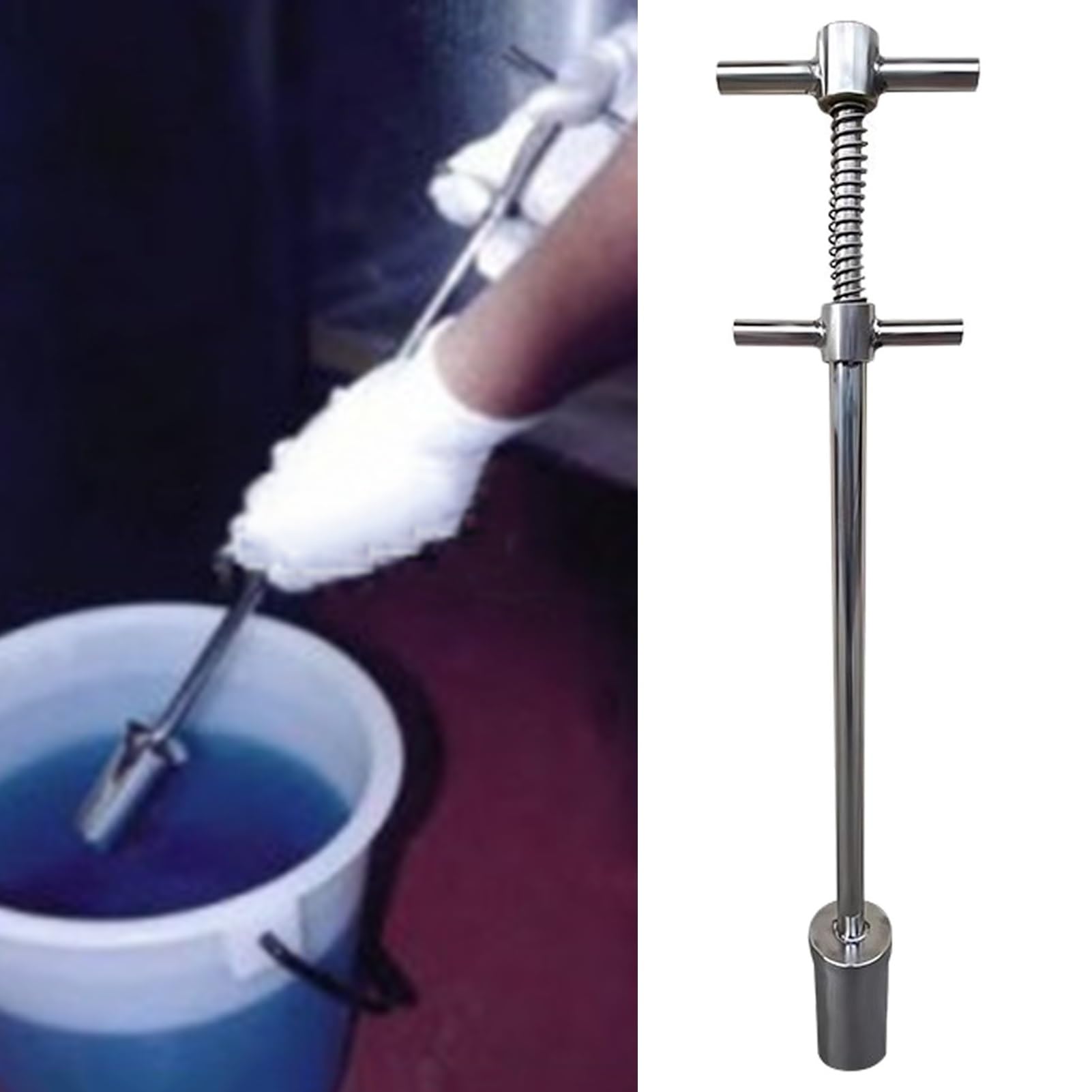 Muestreador de líquidos viscosos de Metal de 500 ml: cucharón de muestreo de Agua fácil de Usar para fábrica y Laboratorio, Kit de sonda de recolección de precisión para un análisis eficient