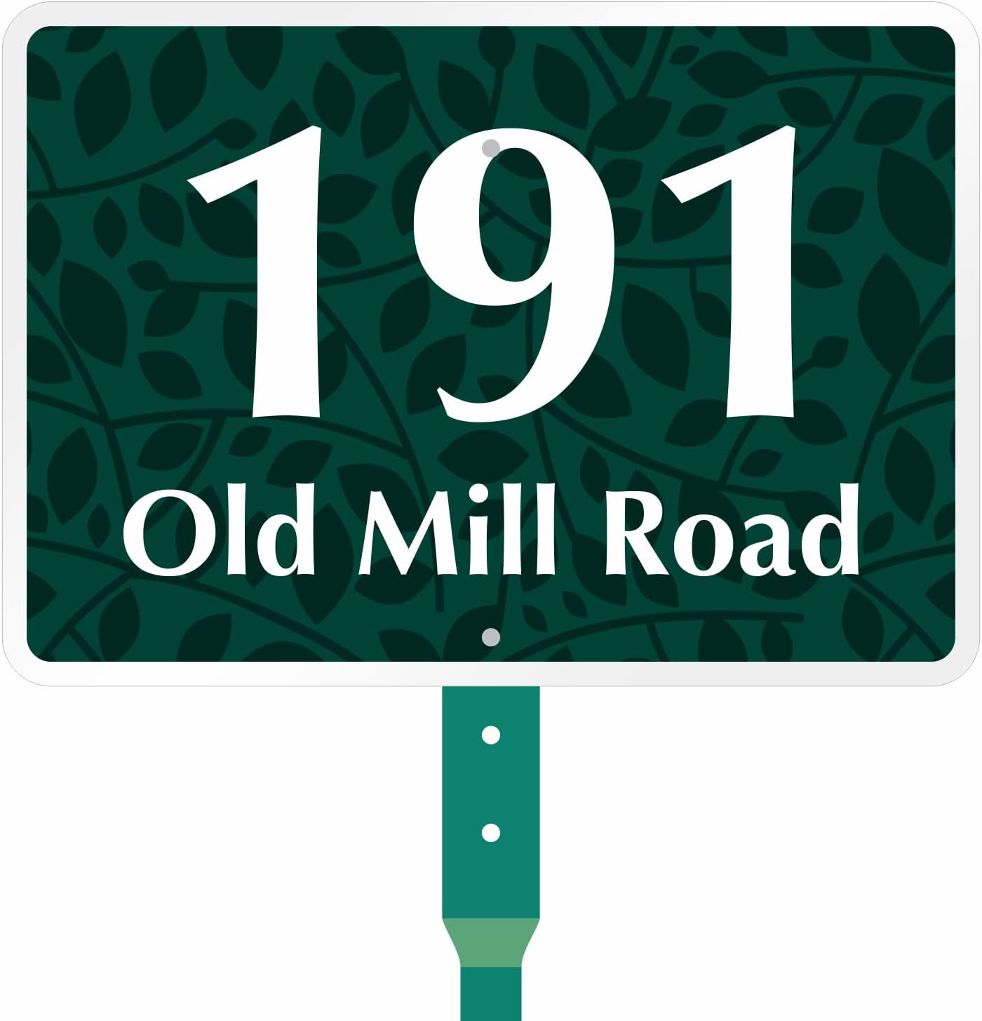 SmartSign 7 x 10 inch Custom House Address Yard Sign with 18 inch Stake (Spring Background), 40 mil Reflective Rustproof Aluminum With UV-Proof Overcoat, Choose Color, Set of 1