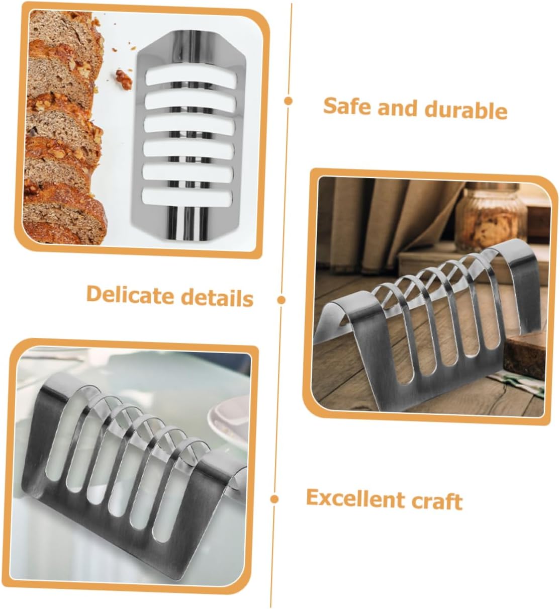 Cabilock 2pcs Stainless Steel Bread Rack for Daily Use Elegant Desktop Toast Holder for Home for Breakfast and Events Easy to Clean Kitchen Accessory