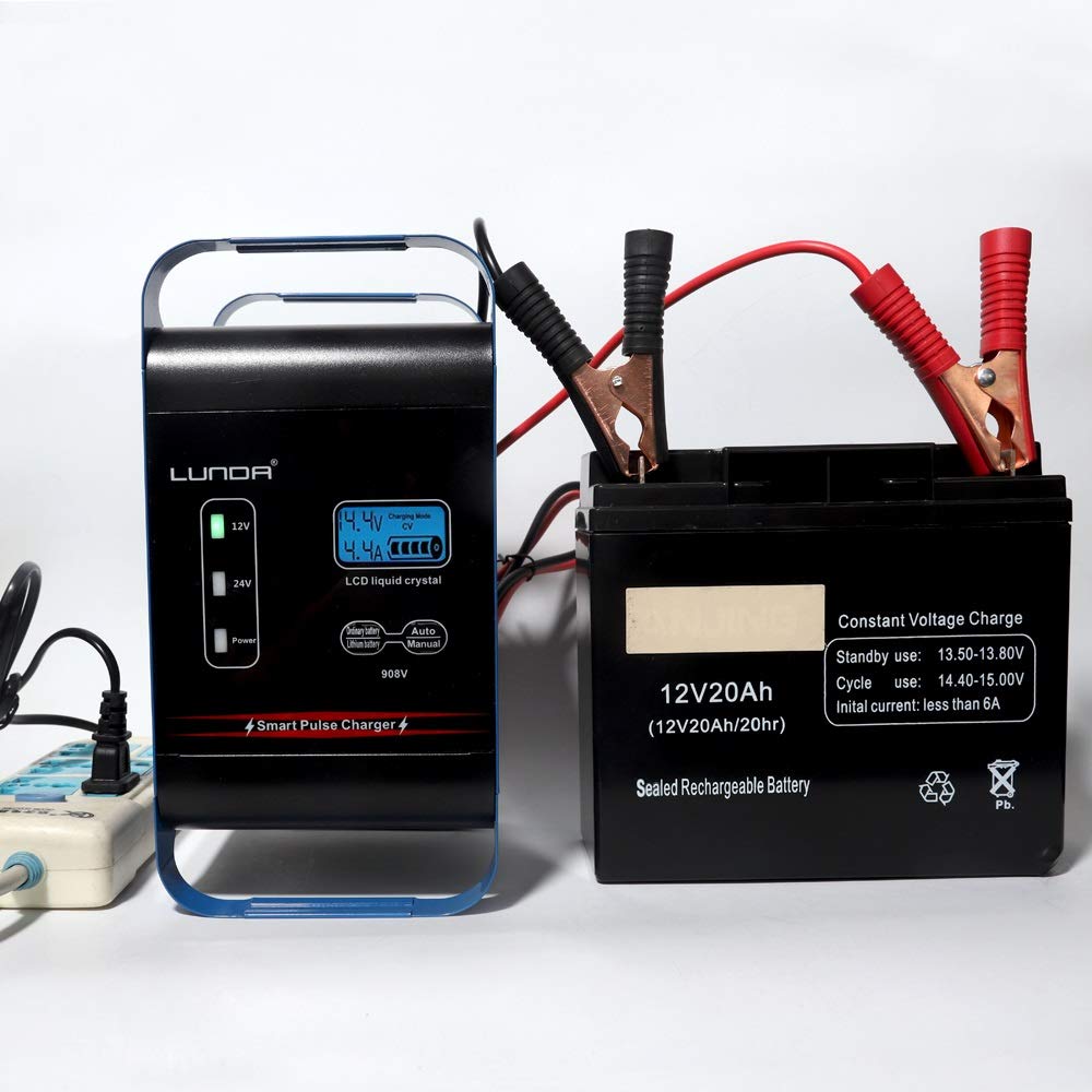 Ładowarka do akumulatora samochodowego, ładowarka 12 V 12 V 40 A 24 V 20 Amp w pełni automatyczna ładowarka akumulatora, automatyczne zasilanie motocykla