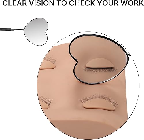 Miniatura 4 de Lovely Lash Mirror - Espejo de pestañas desmontable de acero inoxidable en forma de corazón, suministros y herramientas de extensión de pestañas de