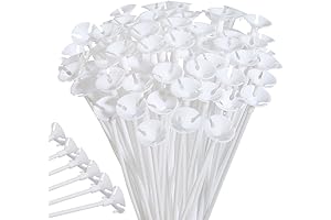 PP OPOUNT 100-Piece White Plastic Balloon Stands for Festive Occasions