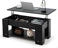 Vista 1 de Tangkula Mesa auxiliar elevable, mesa de cóctel con escritorio elevable, escritorio de café con compartimento de almacenamiento oculto, mesa de té