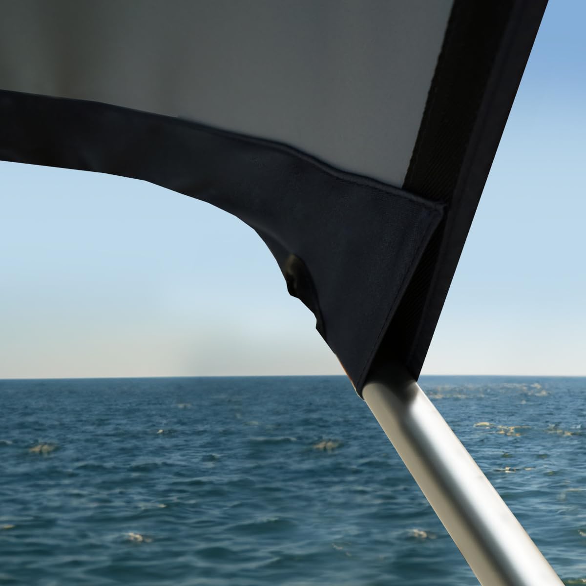 Oceansouth 3 Bow Bimini Top 6ft Length. Bows Frame Sun Shade Boat Waterproof Cover Boot Storage Strap Giant Bow Large Big Fishing (Black, 67"-72")