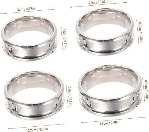 Miniatura 2 de EXCEART 24 piezas Core Jewelry Anillo de acero inoxidable para mujer pulido ranurado haciendo dedos en blanco Tings Comfort Smooth Rings Surface