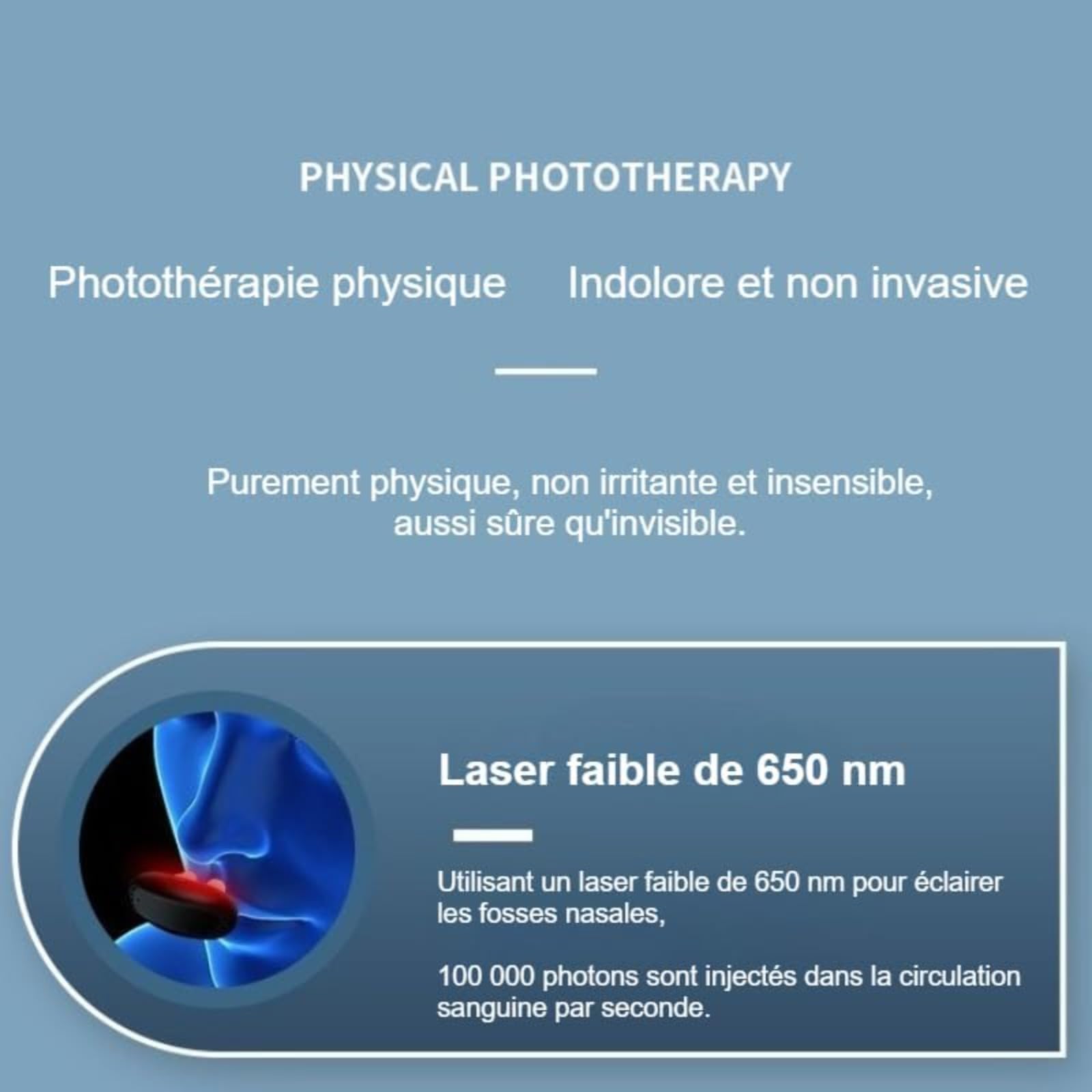 Sinezy Confort La thérapie par lumière rouge appareil de thérapie de dégagement nasal, ampoule rouge pour le soulagement (1PC)