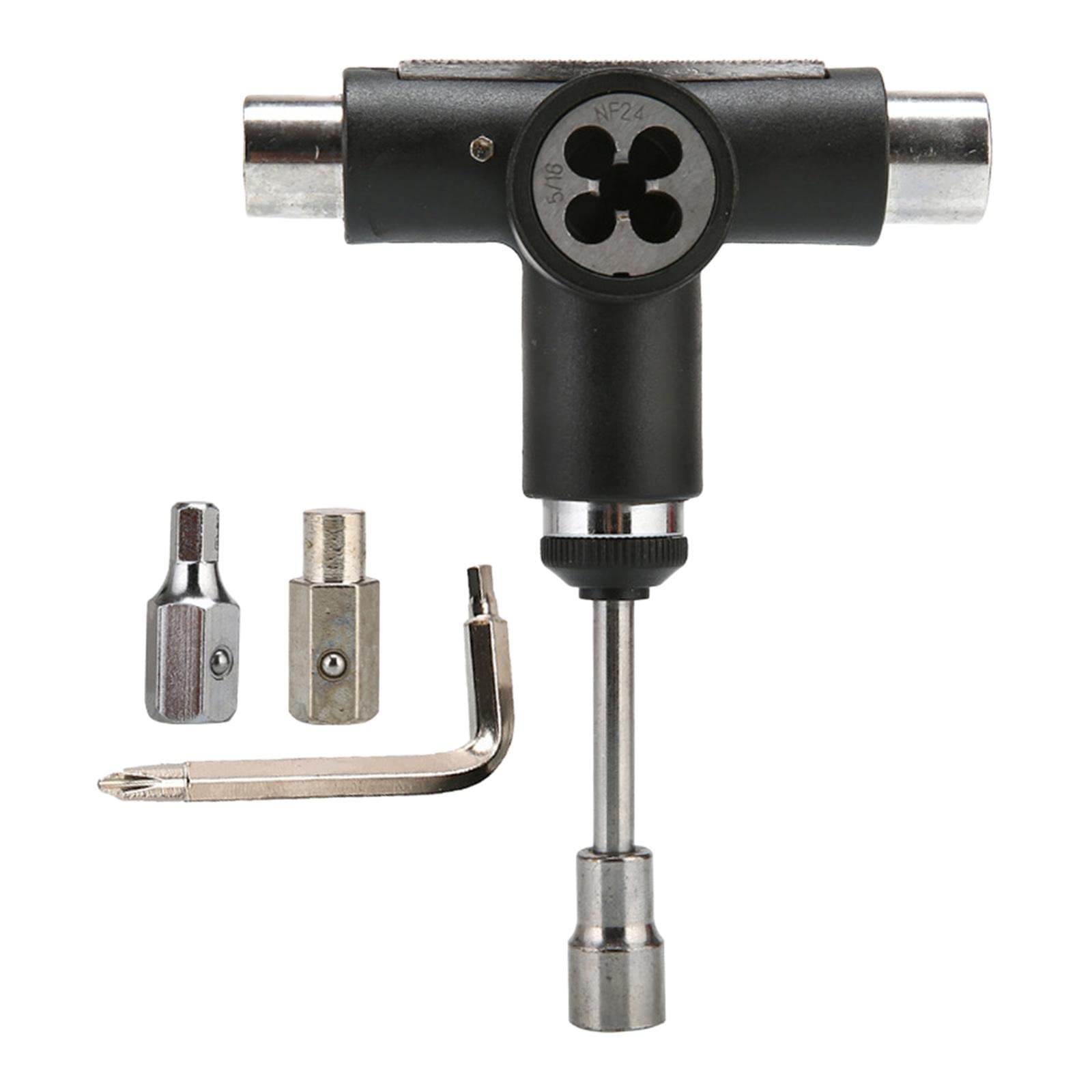 Baoblaze Skateboard Wrench Kit Outil Universel Multifonction Clé à Douille Tournevis Portable en Acier Inoxydable pour Réparation Ajustement Entretien Adaptée