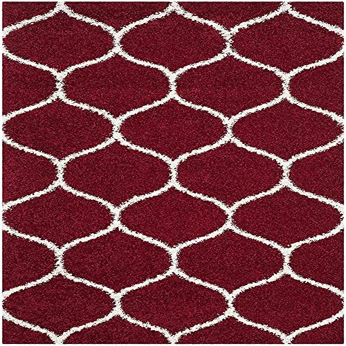 Image of Ultra-Soft Shaggy Carpet (4 X 6 FEET, Red Ivory) Fluffy, Cozy & Durable Area Rug for Living Room, Bedroom & More ? Premium Modern Design