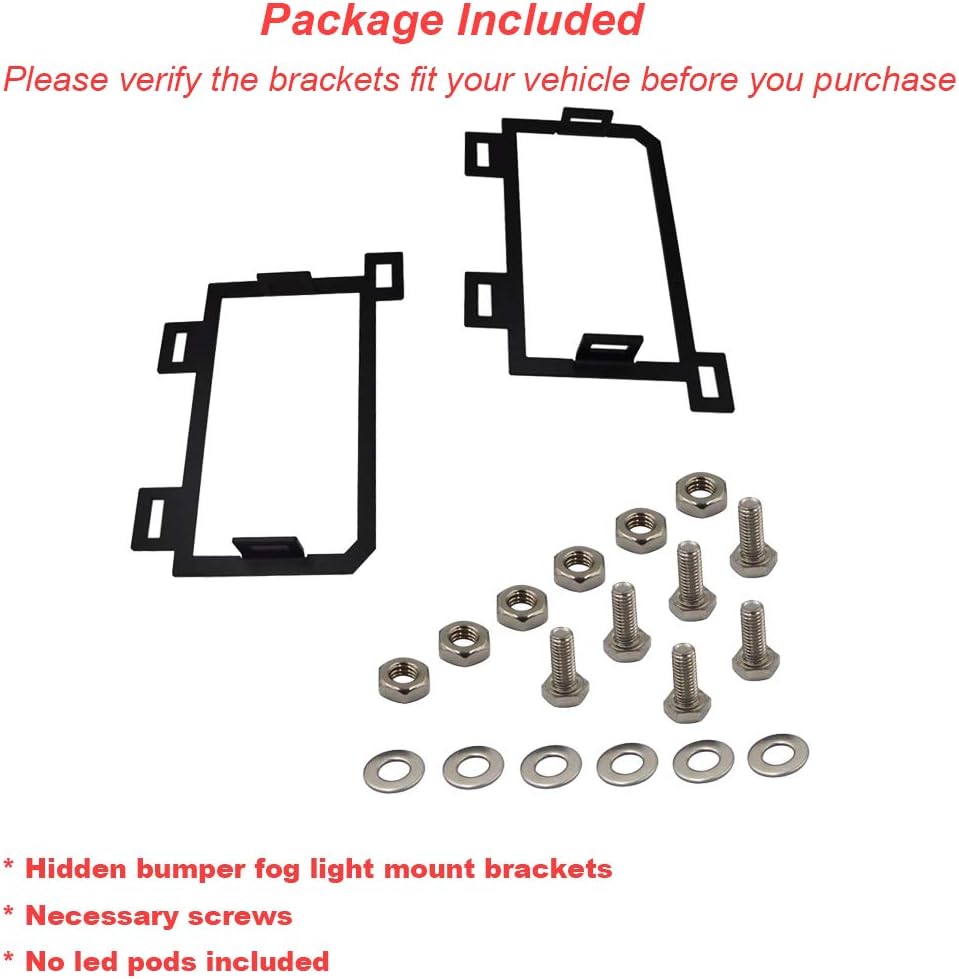 XJMOTO Front Hidden Bumper Replacement LED Fog Light Mounting Brackets Compatible with Dodge Ram 1500 2013-2018