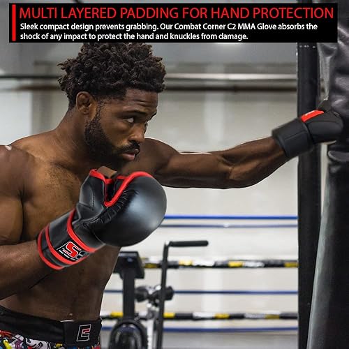 Miniatura 4 de Combat Corner Guantes de entrenamiento C2 MMA para hombres y mujeres, guantes de entrenamiento de kickboxing, Muay Thai, MMA Sparring