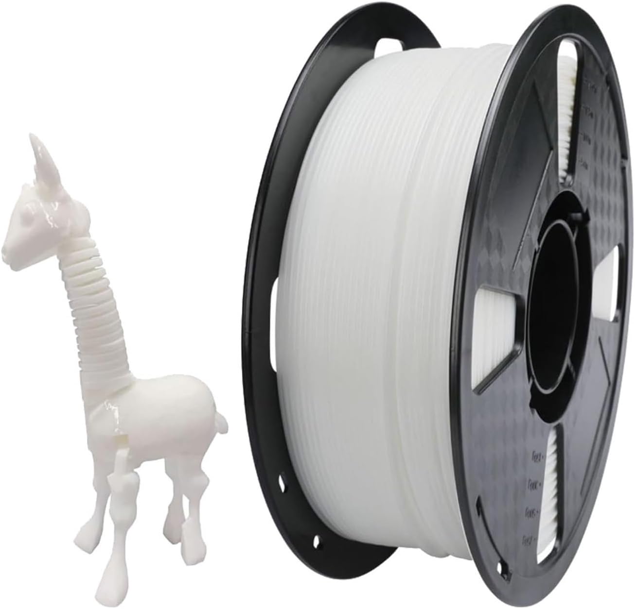 Compatible for Most Direct Drive Printers, 72D High Hardness TPU 3D Printer Filament 1.75mm, 1KG Spool, Tough Flexible Material(72D White)