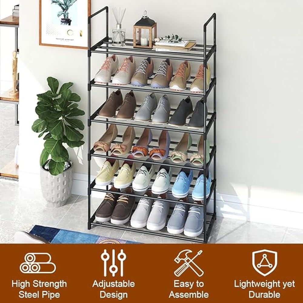Étagère à Chaussures métallique à 6 Niveaux, Robuste et Verticale
