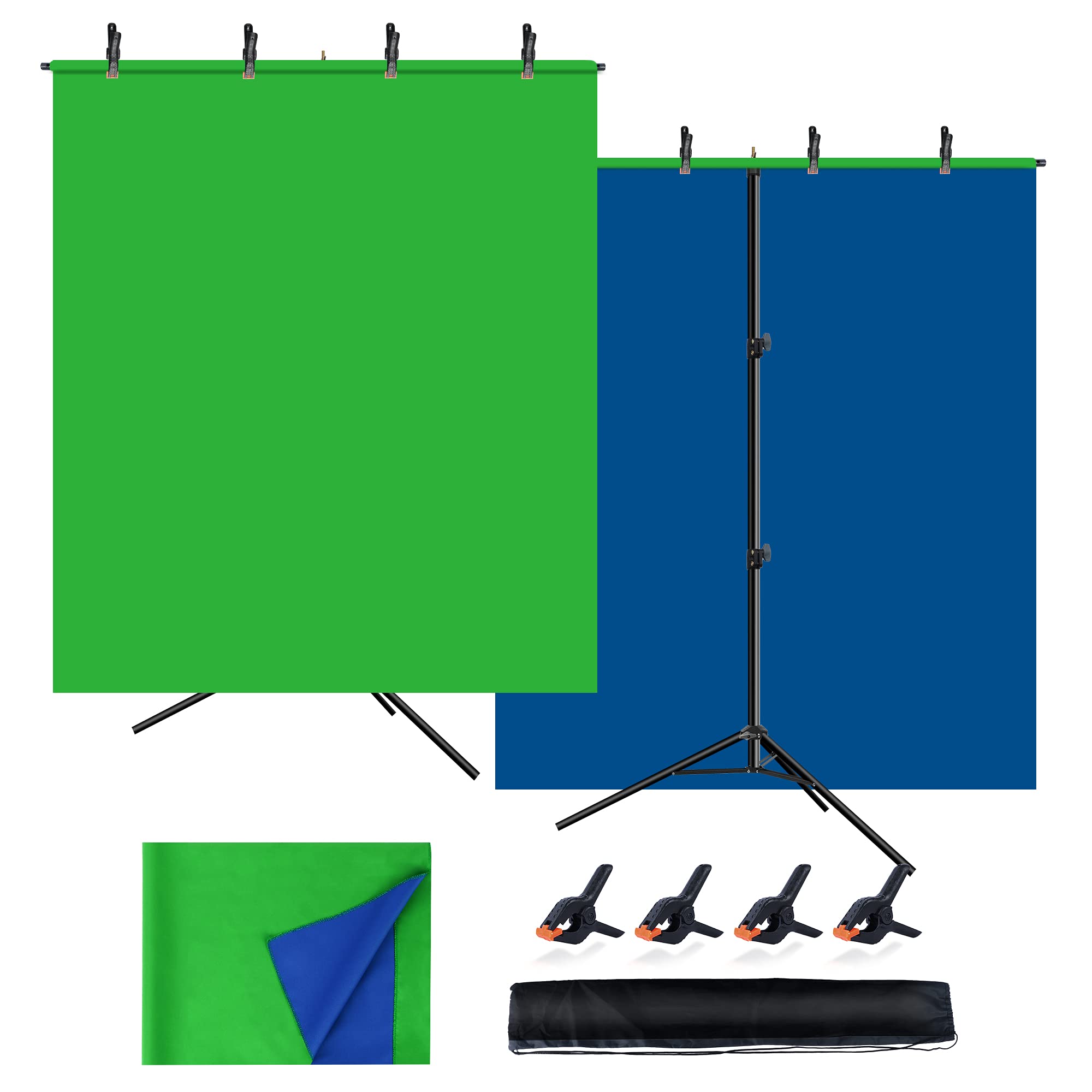 Buy Faichee 5 X 6.5ft Green Screen Backdrop with Stand Kit for Zoom, 2