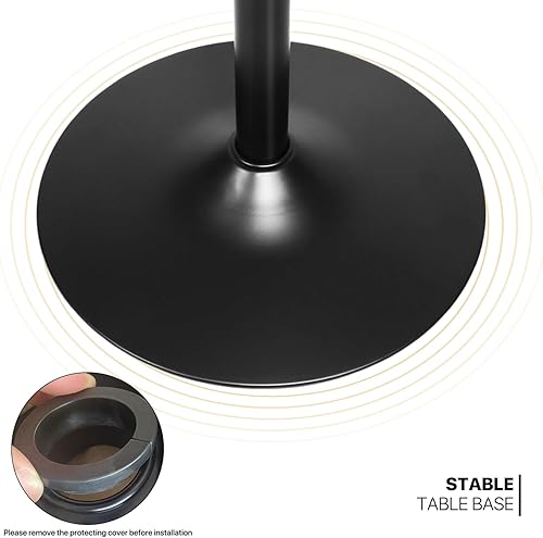 Miniatura 5 de MoNiBloom Mesa redonda de bar de cóctel, 31.5 pulgadas, altura ajustable, pub bistró para comedor, cocina casera, patio, color amarillo