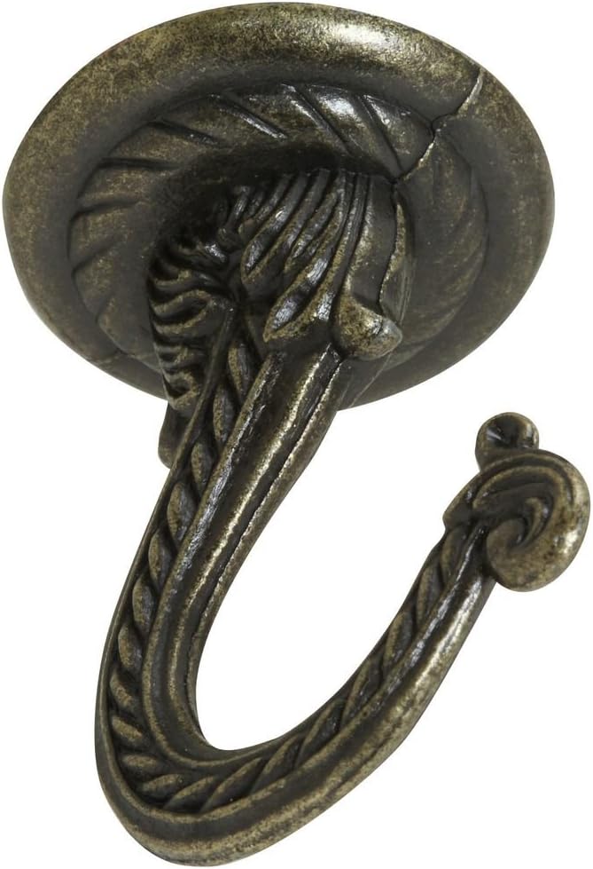 National Hardware N274-852 V2672 Swag Hook in Antique Brass,2-1/4" , Black
