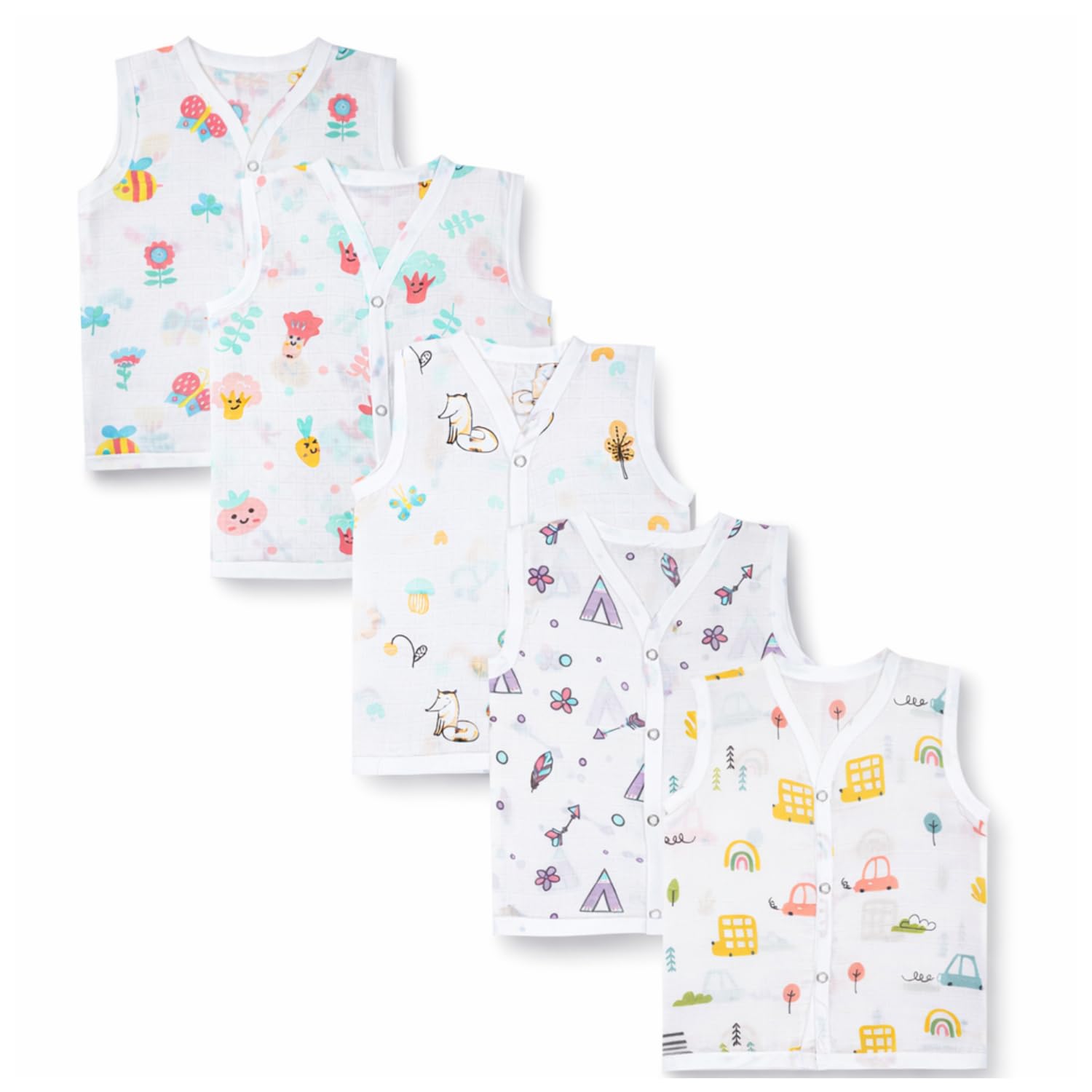 Baby Jabla | 100% Muslin Soft & Breathable Front Open Jablas for Newborn Babies | Comfortable for Boys & Girls-picture-24