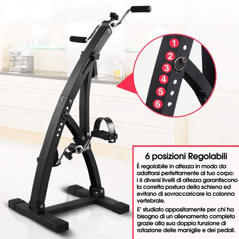 Bakaji Pedal, Training, Arm, Beine, Heimtrainer, Dual Cycle Bike, passiv, Fitness, Rehabilitation für ältere Menschen Sport & Freizeit