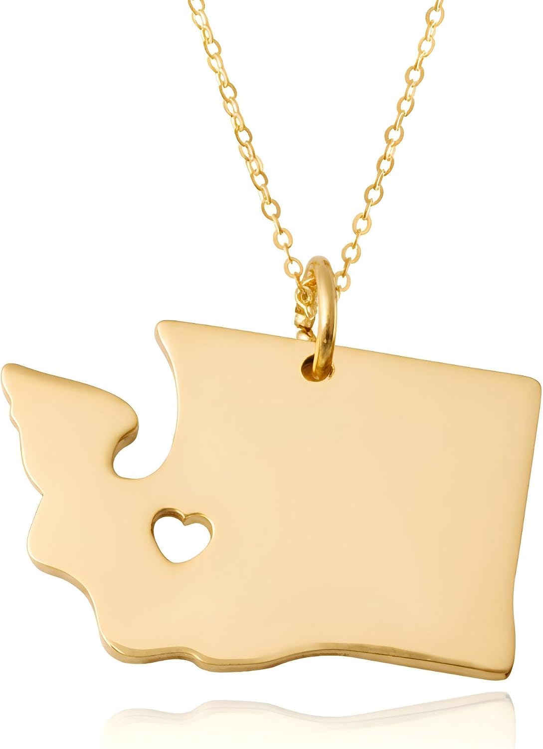 State Gold Necklace US Country Home States Map Outline Pendant Necklace Hometown Long Distance Friendship Dainty Gifts Jewelry For Women Men Teen image 4